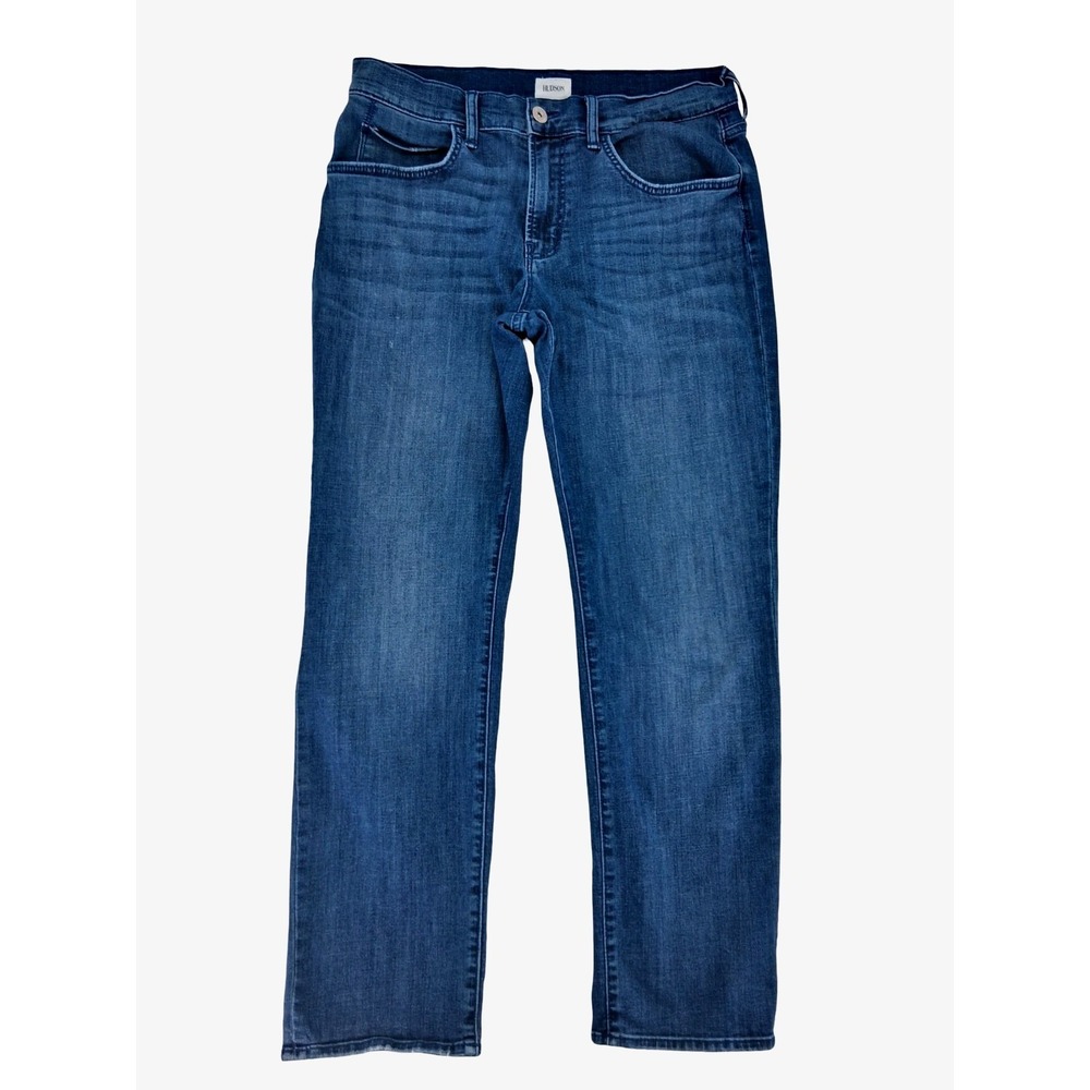 Hudson Jeans Mens 34x31 Blue Byron Straight Denim Regular Fit Medium Wash